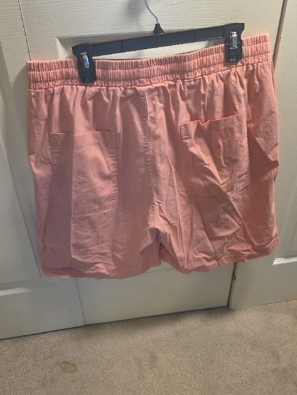 Peach Drawstring Cargo Shorts - Picture 2 of 4